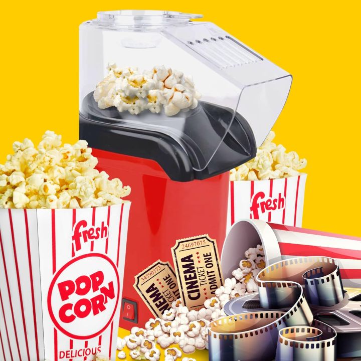 Popcorn Maker, Oil Free Popcorn Making Machine, Mini Electric Popcorn Maker, Hot Air Popcorn Popper, Portable Popcorn Maker Machine for Kids, 3 Minutes Popcorn Maker