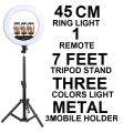 HOLA 26/36/45 CM Selfie Ring Light With 7 Feet High Quality Tripod Stand Selfie Phone Ring Light For All Smartphone 26CM ring light Tiktok Light Tiktok Stand. 