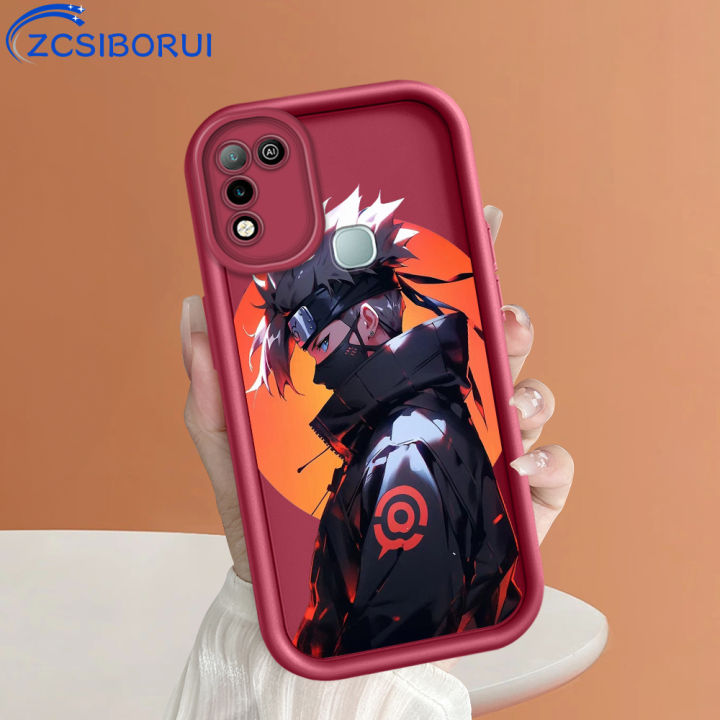 ZCSIBORUI for Infinix Hot 10 11 20 30 Play Hot 40 Pro Tecno Spark 20 Pro Note 30 40 Pro+ Note 12 G96 Back Cover Hatake Kakashi Dusk Pattern Soft Camera Protection Rubber Square Ladder Phone Case