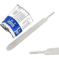 Premium 100 Pieces Scalpel Handle Blades Number 11, Stainless Steel Blade Surgical Blade SURGICAL Scalpel Blades  and includes One Handle #3  B.P Handle No.3 Surgical Scalpel. 
