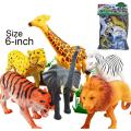 Wild Animal Jungle Zoo Toy Set - Large Size 15cm / 6 Inch. 