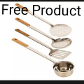 FREE GIFT Silver Pot Set 4 Pieces (Pateli) (Handi) Cooking Kitchen Ware (Free Spoon Set Steel 4 Pieces). 