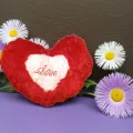 Elegant Rose Heart-Shaped Pillows for bathroom Decor - Soft Chenille Fabric, Unisex, New for gift. 