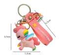 1 PC cute Unicorn keychain with strap silicon material high quality beautiful keychain for kids, girls, bags. 