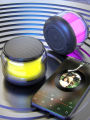 Rechargeable Mini Wireless Bluetooth Speaker Colorful Flame RGB Lights Wireless Mini Speaker Bluetooth Woofer Portable Speaker With Big Sound High Bass Woofer For Home , Mobile , PC Computer & Laptop - Supports SD Card , USB , FM Radio. 