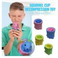 Evil Squirrel Compression Toy, Stress Relief Toy, Squeeze Squirrel Cup Children's Toys, Evil Decompression Tree Stumps, Rubber Fidget Toy-Random Color. 