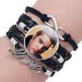 New Elvis Bracelet for Men Women Singer Star Poster Handmade Multilayer Leather Bangles Fans Souvenirs Gift. 