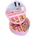 Heart Shape Cute Princess Jewellery Box for Baby Girls Makeup Box with Mirror for Girls. 
