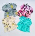 Pack Of 4 Full Bazo Multi-Color Printed  Frocks For New Born Baby & Girls (Random Design) Soft Cotton Stuff. 