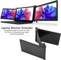 Triple Portable Monitor for Laptop, 13.3 " Laptop Monitor FHD 1080P IPS Laptop Screen Extender Type-C Plug and Play Dual Monitor Display for Laptop, PC, Smatrphone, Work with(Black), VGA. 