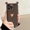 3D Cute Cartoon Bear Ear Doll Case Cover For Xiaomi Poco M6 Pro F3 X3GT X5 F3GT F4 F5 M3 Mi 11 Lite 12T Phone Casing Matte Soft Silicone Love Heart Cover Anti-Knock Candy Color. 