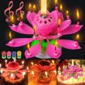 Musical Flower Rotating Birthday Candle. 