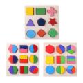 Wooden Geometric Shapes Puzzle - Multicolor Kids Early Educational Toys. 