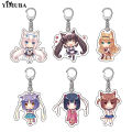 Cute Fashion Game Anime Nekopara Keychain Chocolate Vanilla La Soleil Cake Acrylic Key Chain School Bag Pendant Fans Collection. 