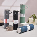 Gift Set 500ml Travel Water Bottles with 3 Mugs | Hot & Cold Thermos Flask Vacuum Insulation upto 8 hours | Stainless Steel Cups. 