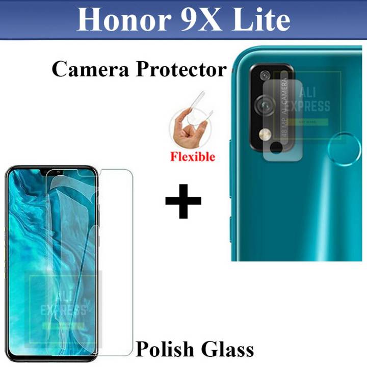 Honor 9X Lite Tempered Glass Screen Protector Polish Glass + Back Camera 9H Gorilla Flexible Protector For Honor 9X Lite
