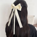 New Bow Satin Bow Hair Clip Two Layers Bowknot Hairpins Ribbon Spring Clips Retro Ponytail Clip Girls Korean Hair accessories. 