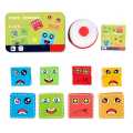 Face Swapping Cube Puzzles Toy  - 64 Cards With Different Style & 4 Face Changers - Children Fun Logical Blocks Best for Hand Eye Co-ordination Table Toys - Wooden toys - Indoor Toys. 