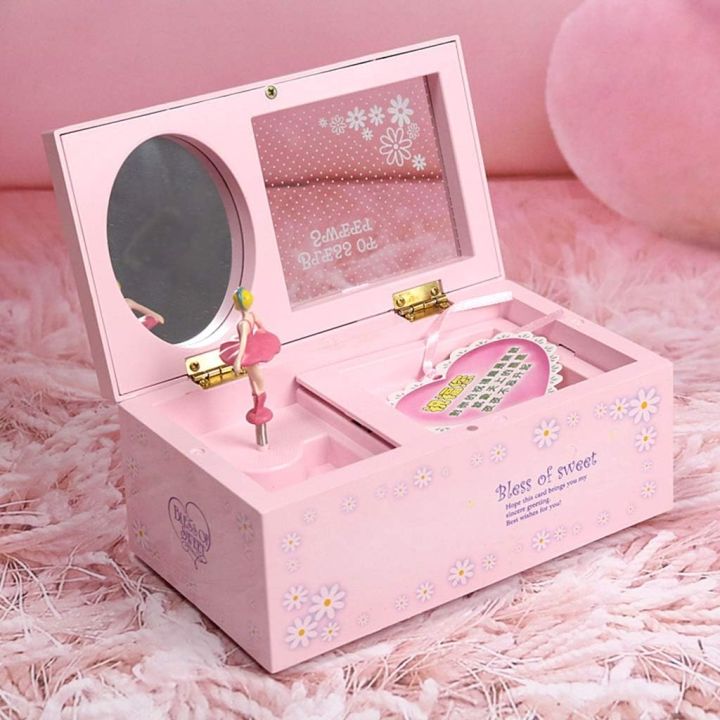 Dancing Girl Music Box, Jewelry Storage Case Pink Music Box Jewelry Storage Box, Home Decor for Storage Family and Friends Festival Gift'