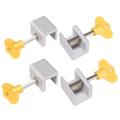 4 Sets Adjustable Sliding Window Locks Stop Aluminum + plastic Door Frame Security Lock with Keys Home Office Safety window Lock. 