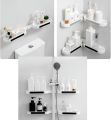 Storage Rack Rotatable Punch-free Bathroom Revolving Rack Wall-mounted Toilet Washstand Kitchen Wall Rack Bathroom Storage. 