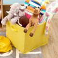 Foldable Fabric Storage Box Square Bins Cloth Organizer Storage Baskets Folding Nursery Closet Drawer Features Dual Handles. 