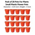 Small Plastic Pots For Flower And Plants - Diameter 3.25 Inch Height 3 Inch. 