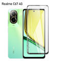 3in1 For Realme C67 4G case and Full screen cover tempered glass film Camera lens Film+Shockproof Phone Case Cover. 