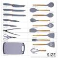 Silicon Kitchen Utensil - Chopping Board With Spoon & Knife Set - 19 Piece Set. 