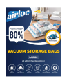 Airloc Compression Bags Vacuum Storage Bags Space saver Premium 80% More Storage Double Zip Seal and Triple Seal Turbo Valve for Max Space Saving. 