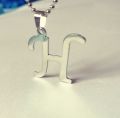 Stylish Silver And Black Alphabet H Locket. 