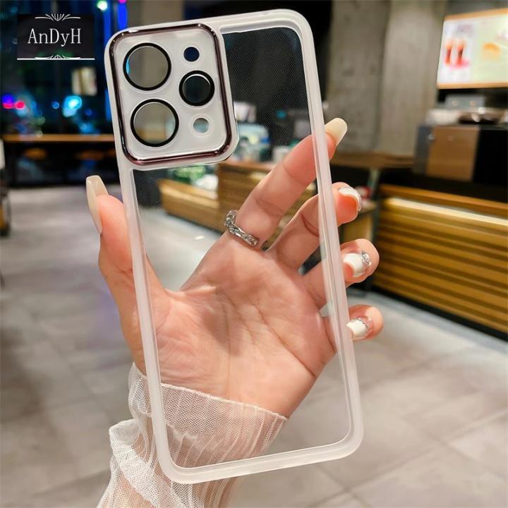 AnDyH Casing for Xiaomi Redmi 12 4G Redmi 13C 12C 11A 4G 5G Xiaomi 11T Pro POCO C55 Fashion Transparent Glass Lens Film Phone Case