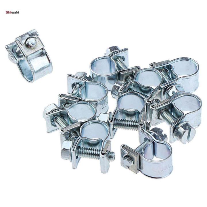 2x10x Hose Clamps Fuel Line Clips Clamp for Petrol Pipe Ø 7 - 9mm