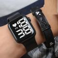 100% waterproof Led Smart watch square Led Watch for unisex boys and girls smart band led band band New stylish watch led square smart watch smart band digital watch digital smart watch led watch for unisex. 