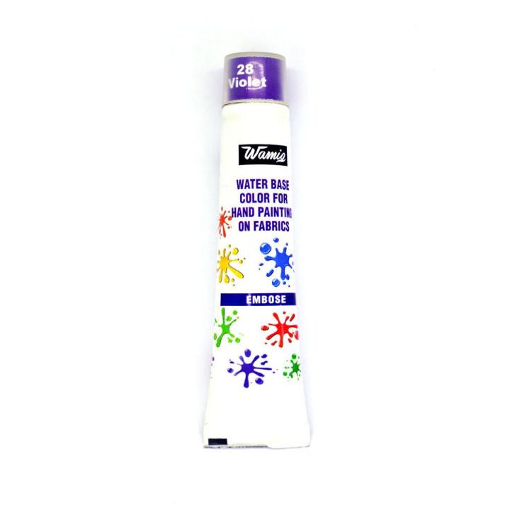 Wamiq Water Base Emboss Color For Hand Painting On Fabrics Tube 20 ml - Multi Color