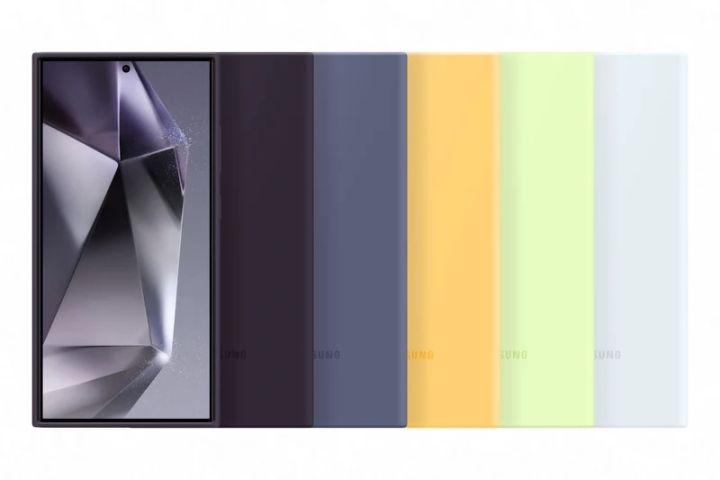 Official Silicone Case for Samsung Galaxy S24 Ultra , Violet ,White, Yellow, Lime, Dark Violet