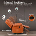 Sereno Life Recliner Sofa First Class, 360-Degree Swivel Base, Full Back & Leg Support & 3-in-1 Functionality. 