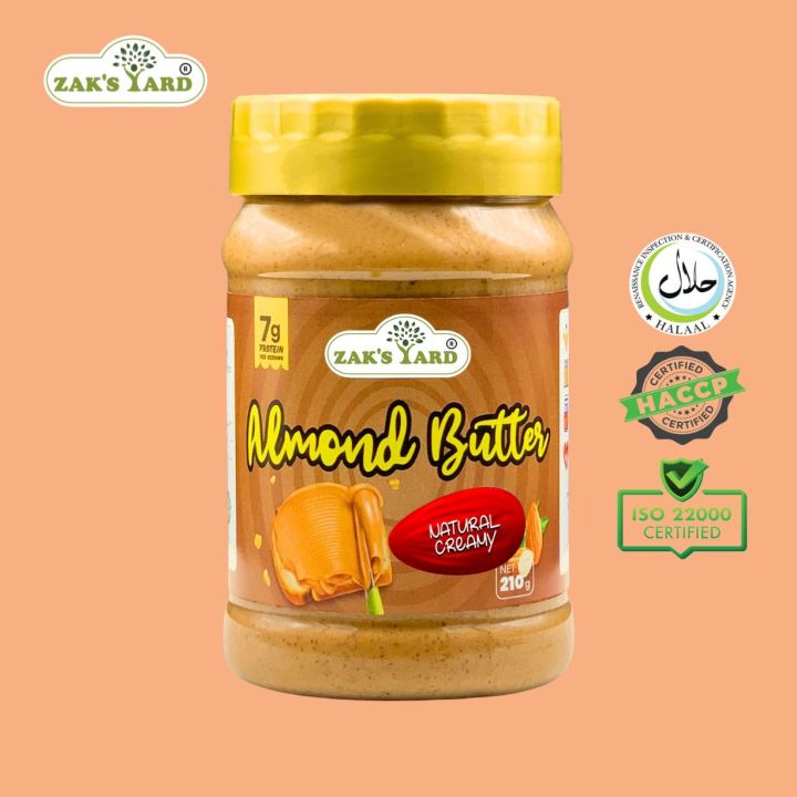 Zaks Almond Butter (All Natural) Creamy 210g