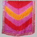 Traditional Multani Multicolour Pure Silk Chunri Dupatta. 
