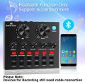 Live Sound Card, REMALL V8 Sound Card with Effects and Voice Changer for Podcasting, Bluetooth Audio Mixer for iPhone Android Phone Type C Computer Laptop for Live Streaming, 1200mAh. 