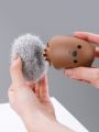Acrylic Silk Ball Pot Brush Cute Bear Handle Dish Scrub Brushes With Drain Rack Kitchen Cleaning Scrubbers For Washing Iron Pan. 