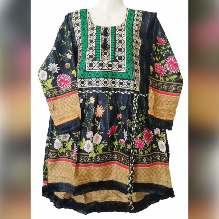 Stylish Embroidery Gala Ladies Long Tail Dori Frock Ready to Wear for Girls and Women
