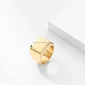 Custom Gold Square Signet Ring Stainless Steel Husband Father Jewelry Gifts Mens Retro Engraved Signet Rings. 