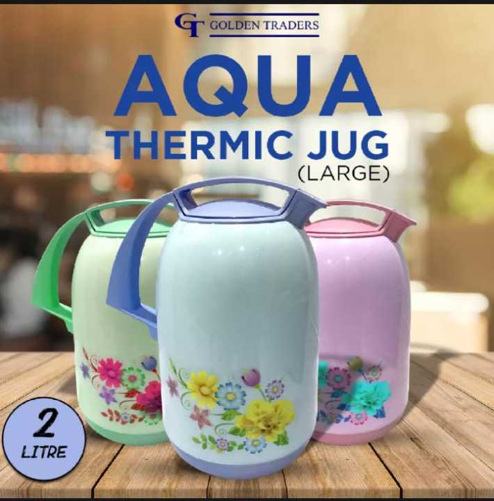 Jug - Aqua Thermic Jug, Hot And Cool Jug Thermic Water Jug, Hand Holding Jug Random-Colors 2 Liter, Large