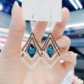 Rhombus Sapphire Earrings Fashion Earrings Valentine's Day Present. 