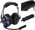 Aviation Headset, Pilot Headset, General 3.5mm Dual Plug Noise Cancelling Headset Blue. 