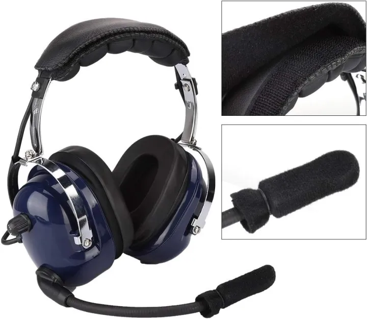 Aviation%20Headset,%20Pilot%20Headset,%20General%203.5mm%20Dual%20Plug%20Noise%20Cancelling%20Headset%20Blue%20-%20Image%206