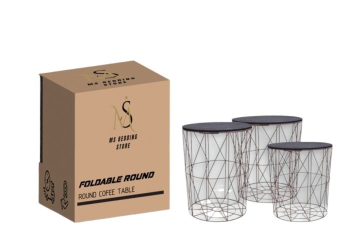 METAL WIRE REMOVABLE WOOD TOP/ ROUND COFFEE TABLE SIDE TABLE STORAGE BASKET( 16 L 16 W 18.5 H )