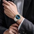 Men's Business Watch, VA VA VOOM Popular Stainless Steel Waterproof Calendar Quartz Watch. 
