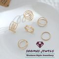 Pack of 6 Rings For Girls Vintage Jewelry Joint Finger Ring Gold Black Silver Stackable Rings Set For Women Birthday Gift For Girl 6 Pieces Rings For Girls Wedding Gift Anniversary Gift For Women Soomas Mart Rings. 